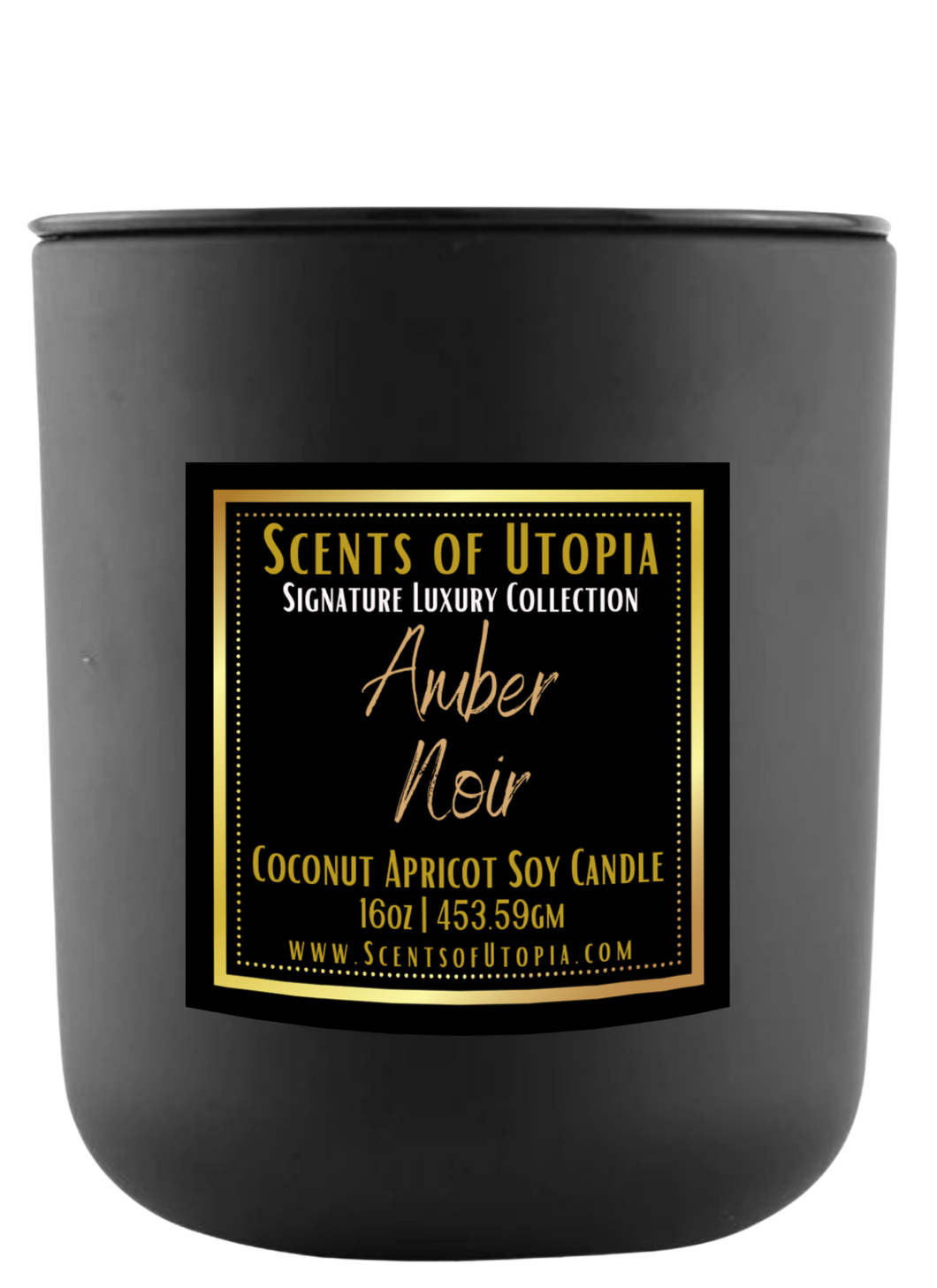 Amber Noir Matte Black Luxury Candle