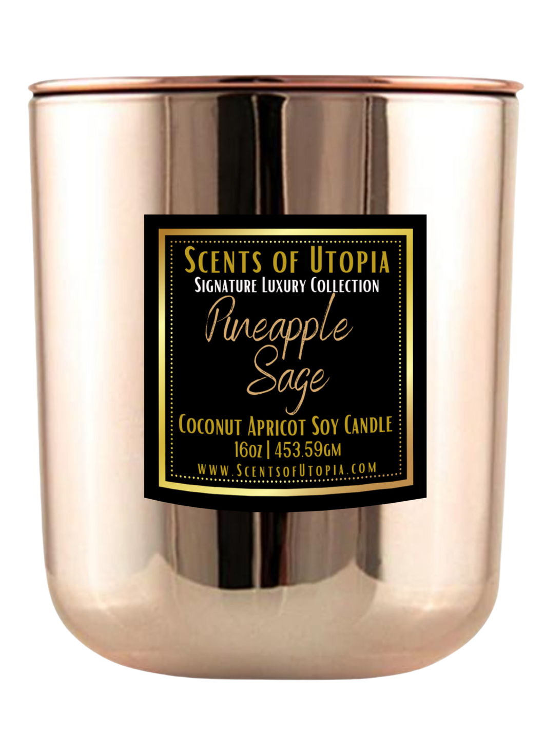 Pineapple Sage- Rose Gold Luxury Candle